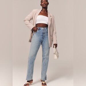 Abercrombie & Fitch Women's The '90s Straight Ultra High Rise Curve Love Jeans
